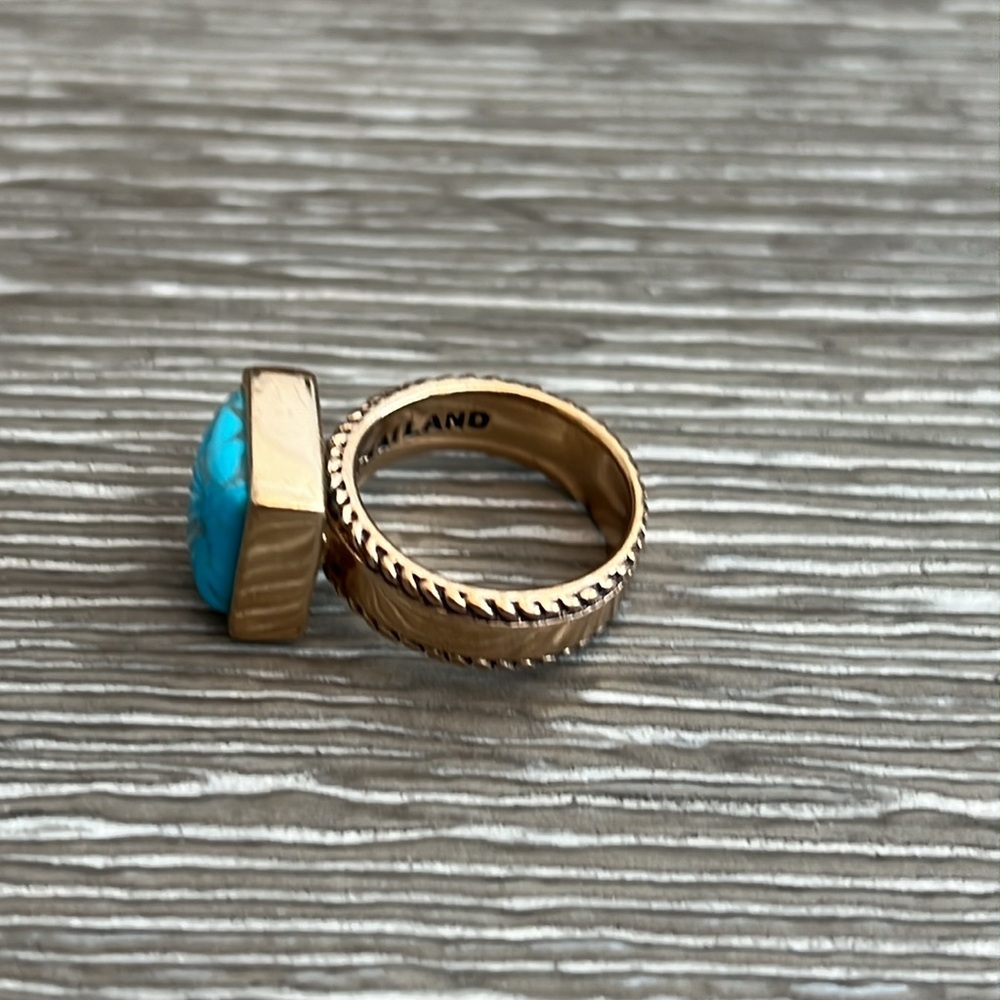 Barse Blue Turquoise Statement Ring - image 3